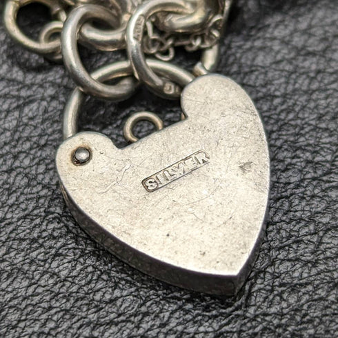 British vintage sterling silver charm bracelet 28g